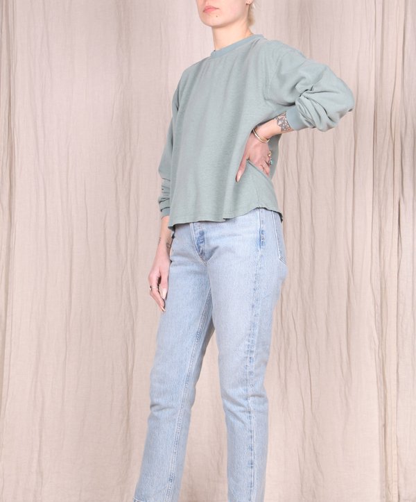 Jungmaven Cropped Long Sleeve Tee - Clay Green Jungmaven Cropped Long Sleeve Tee - Clay Green