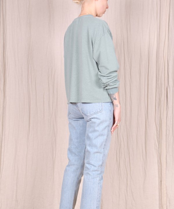 Jungmaven Cropped Long Sleeve Tee - Clay Green Jungmaven Cropped Long Sleeve Tee - Clay Green