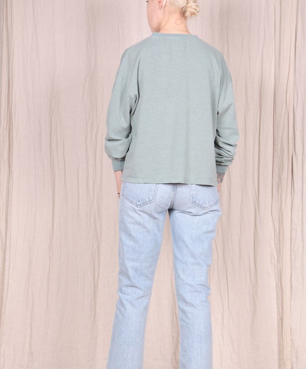 Jungmaven Cropped Long Sleeve Tee - Clay Green Jungmaven Cropped Long Sleeve Tee - Clay Green