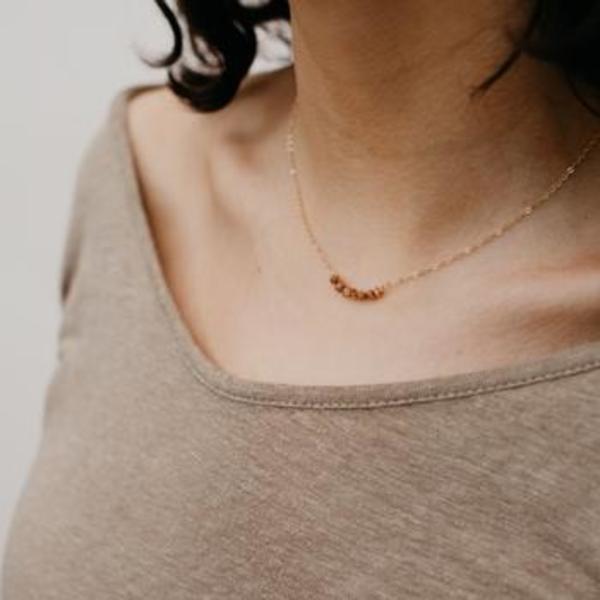 Tumble Stone Arch Necklace - gold-filled Tumble Stone Arch Necklace - gold-filled