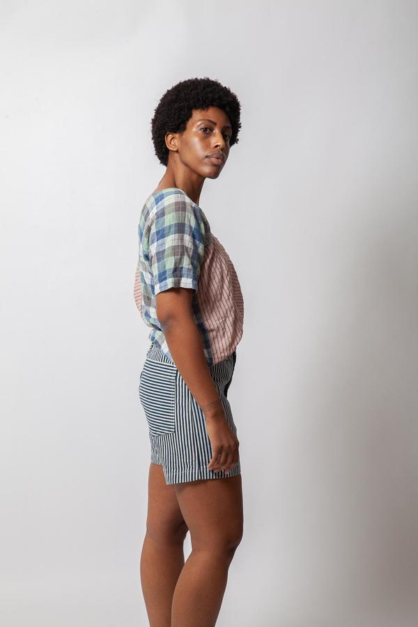 Gravel & Gold Cielo Top - Mixed Plaids Gravel & Gold Cielo Top - Mixed Plaids