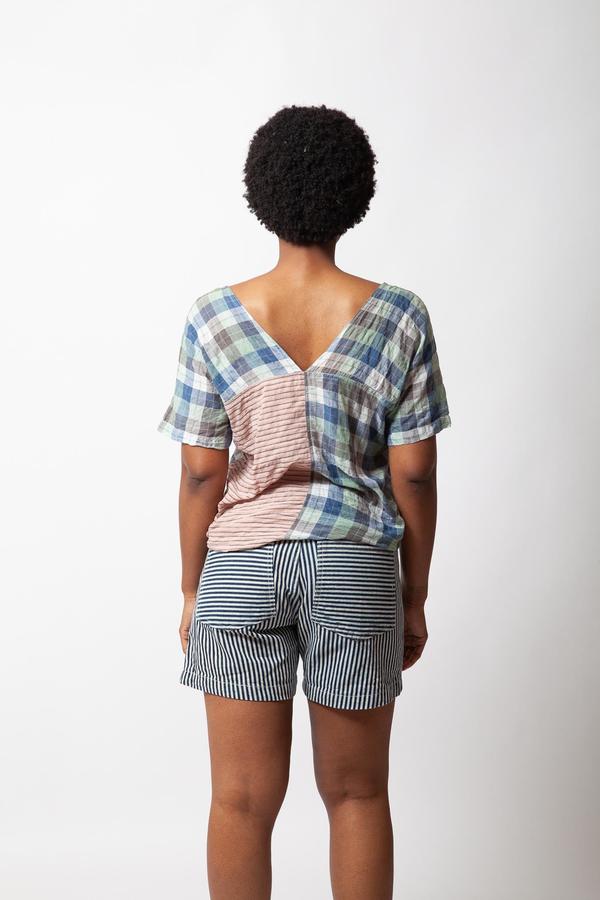 Gravel & Gold Cielo Top - Mixed Plaids Gravel & Gold Cielo Top - Mixed Plaids