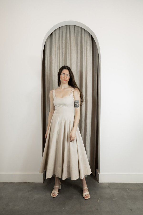 staud beige dress Staud Wells Houndstooth Dress