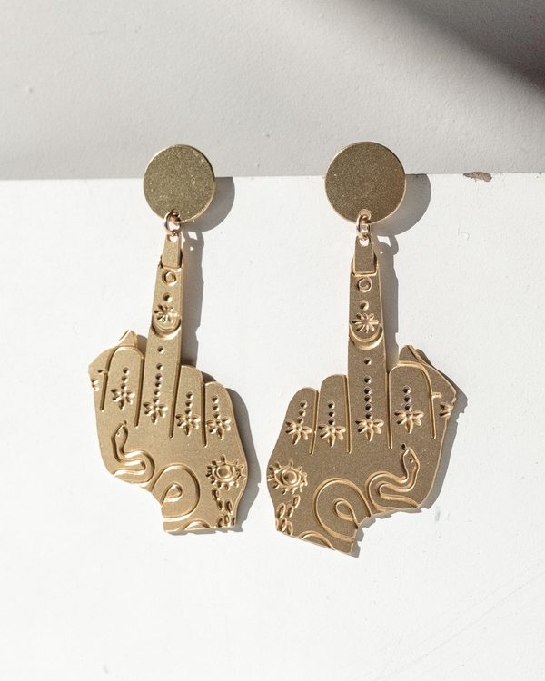 bandera earrings in brass bandera earrings in brass