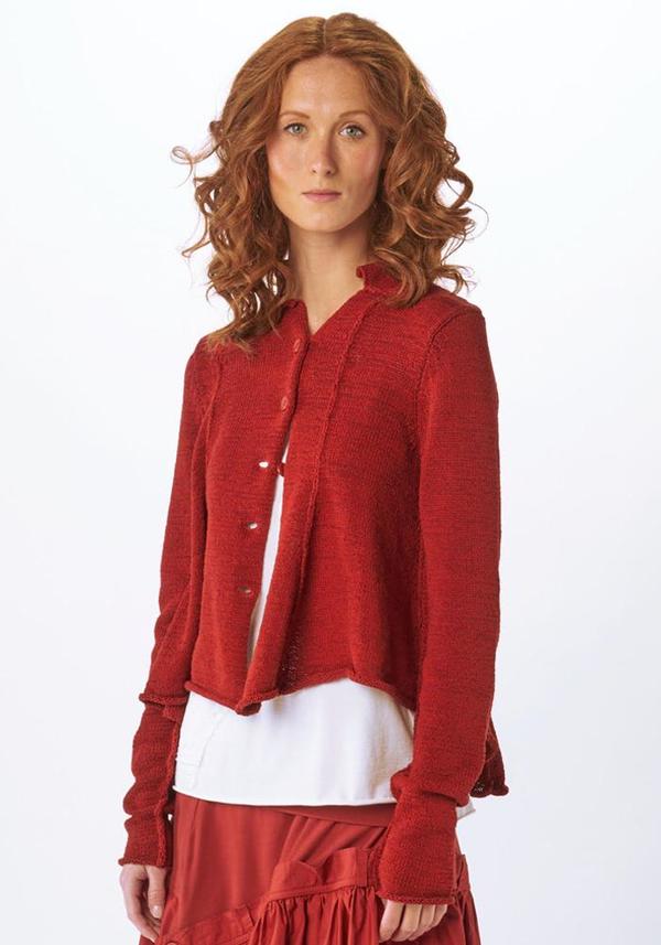 Red Seam Detail Button Up Cardigan Red Seam Detail Button Up Cardigan