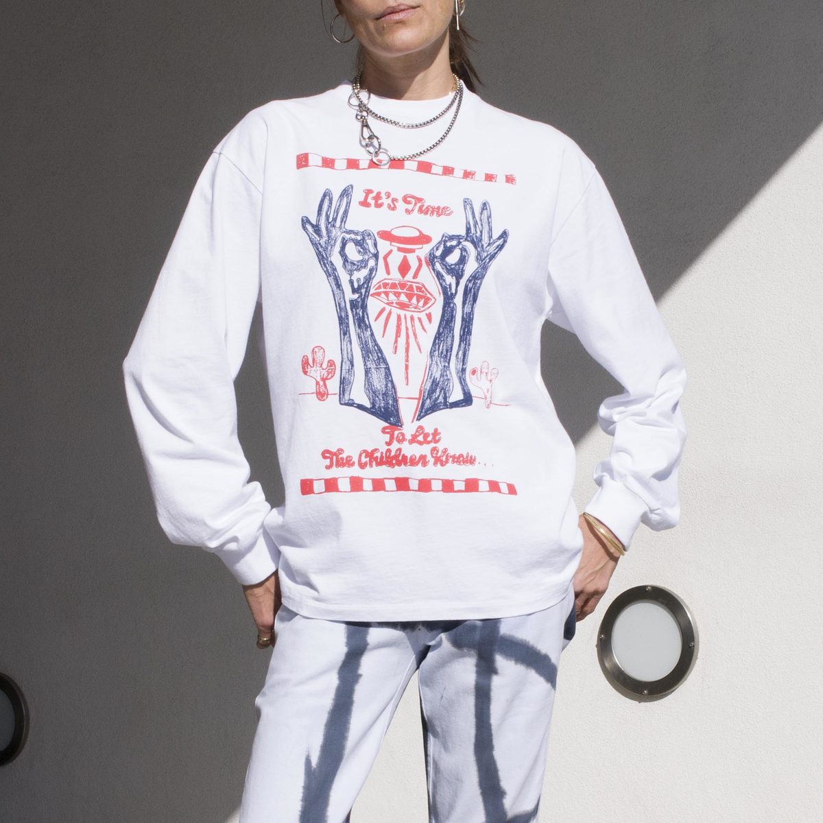 【ARIES】Time Machine LS Tee / Stained White Time Machine Long Sleeve - Stained White – HIGHS AND LOWS