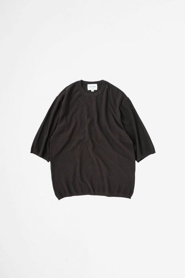 Still By Hand Half sleeve knit t-shirt - brown | Garmentory