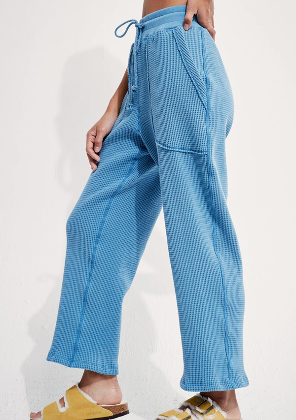 Back Beat Co. Organic Cotton Waffle Jogger - Marine