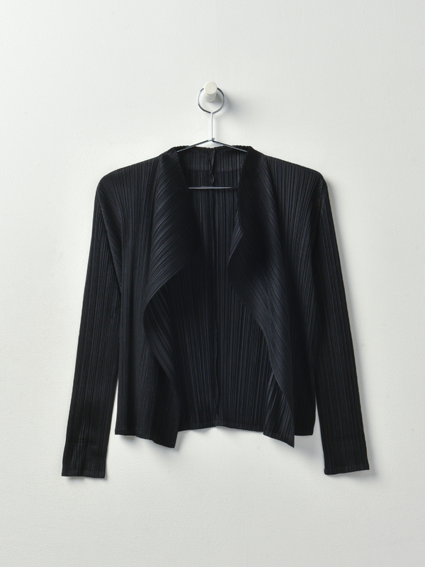 Pleats Please by Issey Miyake Monthly Color Cardigan - BLACK Pleats Please by Issey Miyake Monthly Color Cardigan - BLACK