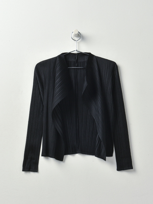 Pleats Please by Issey Miyake Monthly Color Cardigan - BLACK Pleats Please by Issey Miyake Monthly Color Cardigan - BLACK