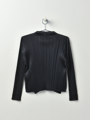 Pleats Please by Issey Miyake Monthly Color Cardigan - BLACK Pleats Please by Issey Miyake Monthly Color Cardigan - BLACK