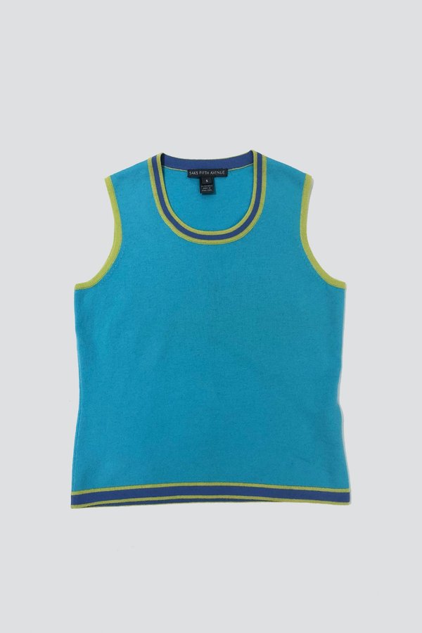 Vintage Cashmere Poolside Tank - Blue Vintage Cashmere Poolside Tank - Blue