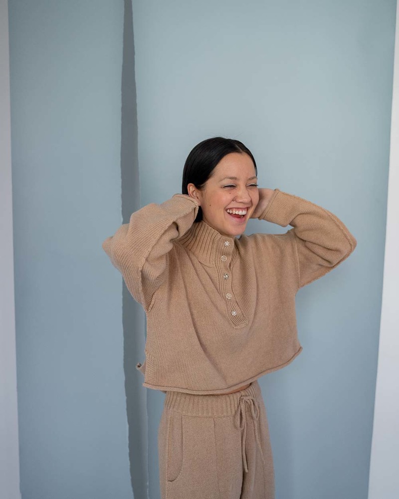 Ajaie Alaie All Day Henley Crop - Nativo