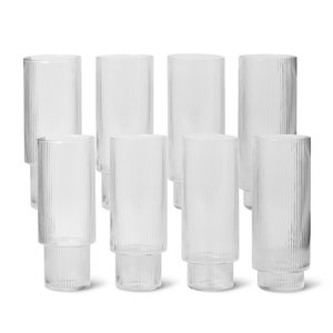 Ferm Ripple Long Drink Glasses Set of Four Ferm Ripple Long Drink Glasses Set of Four
