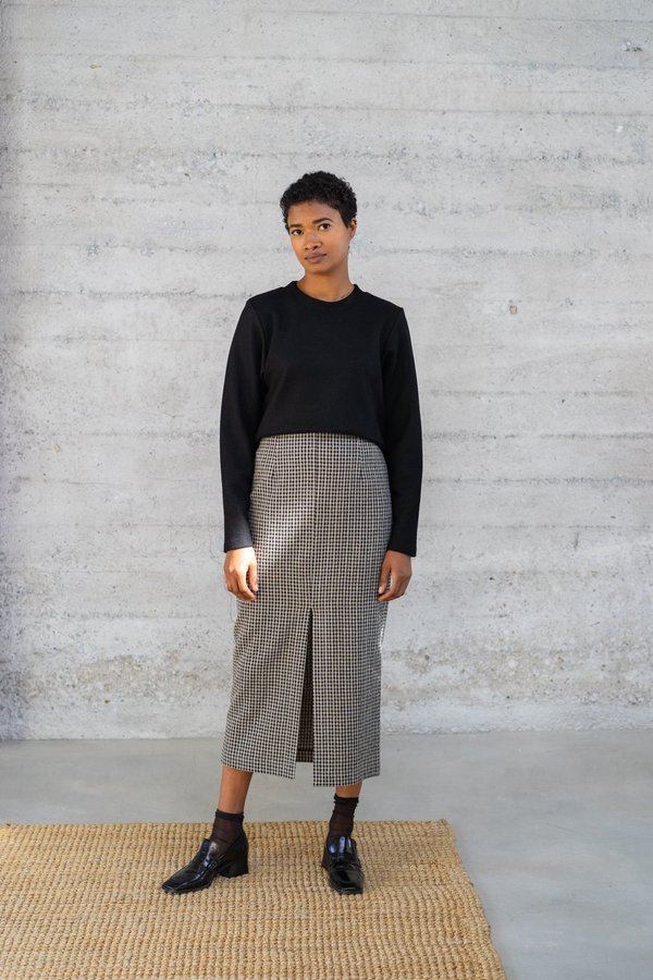 Waltz High-Waisted Long Skirt - Checked Wool Waltz High-Waisted Long Skirt - Checked Wool