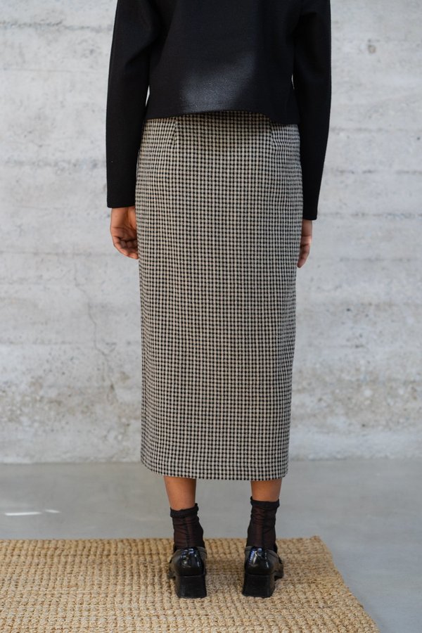 Waltz High-Waisted Long Skirt - Checked Wool Waltz High-Waisted Long Skirt - Checked Wool