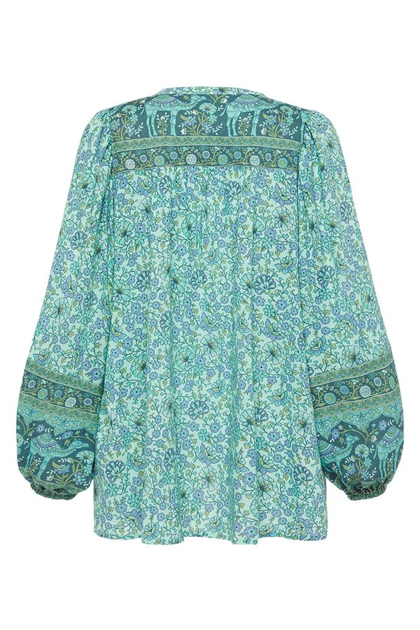 Sundown Blouse-Turquoise Sundown Blouse-Turquoise
