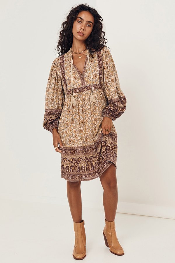 SPELL & THE GYPSY COLLECTIVE Sundown Boho Mini Dress - Spice SPELL & THE GYPSY COLLECTIVE Sundown Boho Mini Dress - Spice