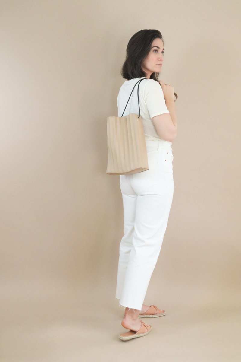 Nice Things Paloma Pleated Cross-Body Bag Beige Garmentory