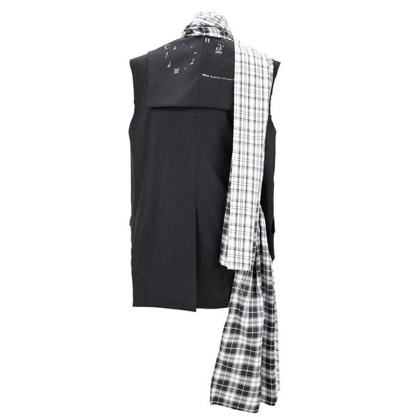 Alternate Scarf Variant Tailored Sleeveless Jacket 'Solemn Black' Alternate Scarf Variant Tailored Sleeveless Jacket 'Solemn Black'