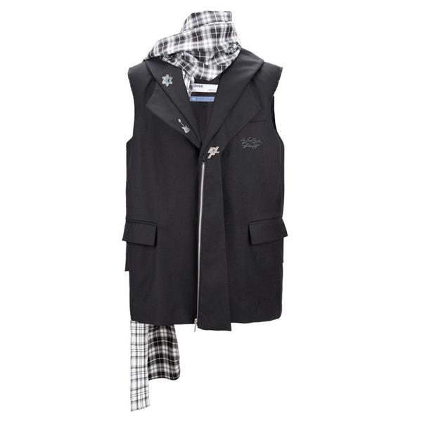 Alternate Scarf Variant Tailored Sleeveless Jacket 'Solemn Black' Alternate Scarf Variant Tailored Sleeveless Jacket 'Solemn Black'