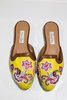 [pre-loved] Oscar de la Renta Flat Beaded Mules - Yellow - Thumbnail 2