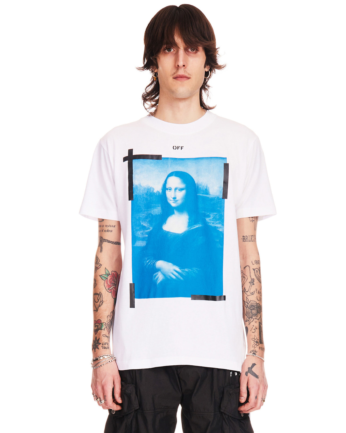 【Off-White】Blue Mona Lisa Overfit Short Sleeve T-shirt org.jpg