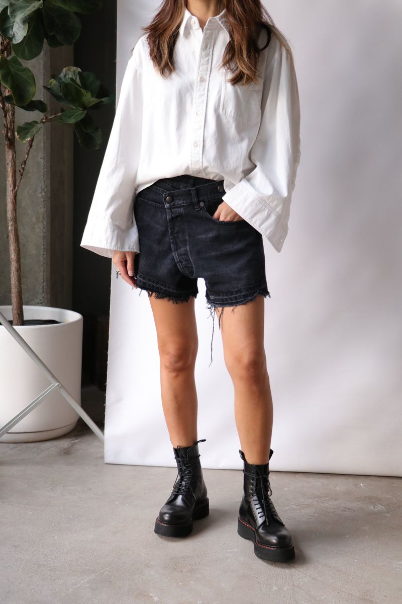 【R13】クロスオーバーショート CROSSOVER SHORT - LEOPARD VELVET – R13