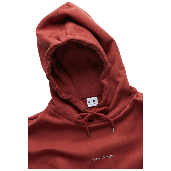 NN07 Barrow Print Hoodie - Burned Red NN07 Barrow Print Hoodie - Burned Red