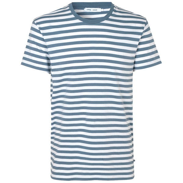 Samsoe Samsoe Patrick O-n Short Sleeve Tshirt- Mirage/White Stripe Samsoe Samsoe Patrick O-n Short Sleeve Tshirt- Mirage/White Stripe