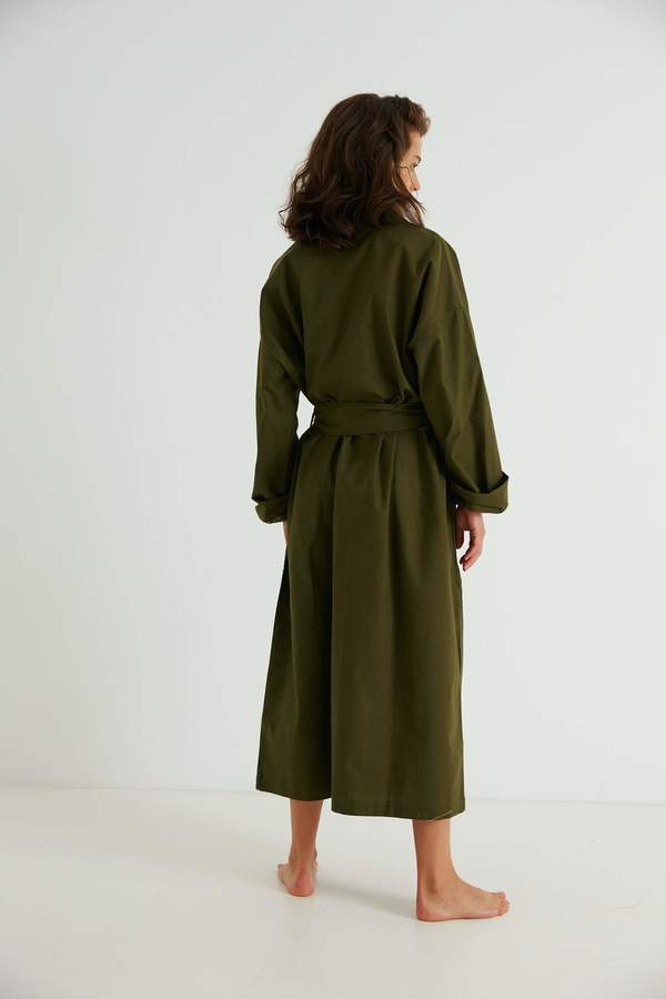Everyone Robe, Moss Brushed Cotton Everyone Robe, Moss Brushed Cotton