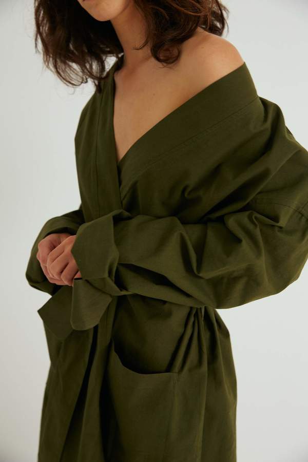 Everyone Robe, Moss Brushed Cotton Everyone Robe, Moss Brushed Cotton