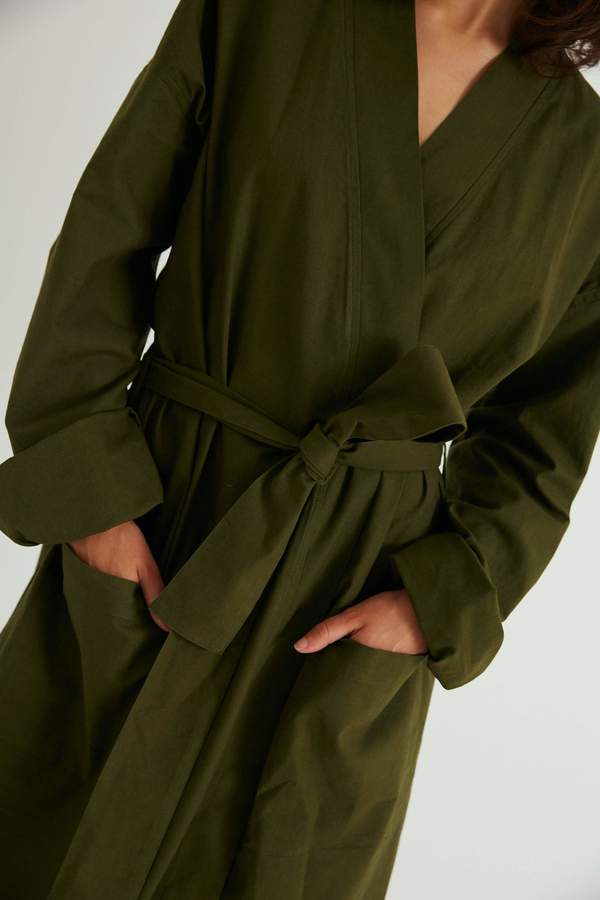 Everyone Robe, Moss Brushed Cotton Everyone Robe, Moss Brushed Cotton