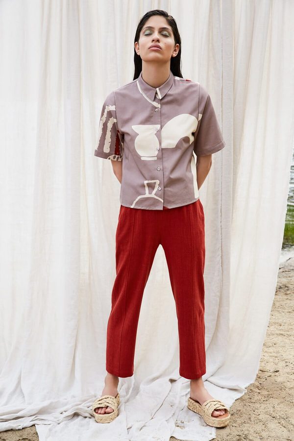 Eve Gravel Pop Up Paresse Pants - Ruby Eve Gravel Pop Up Paresse Pants - Ruby