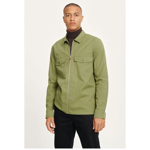 Samsoe Samsoe Kato Zip Shirt - Capulet Olive Samsoe Samsoe Kato Zip Shirt - Capulet Olive
