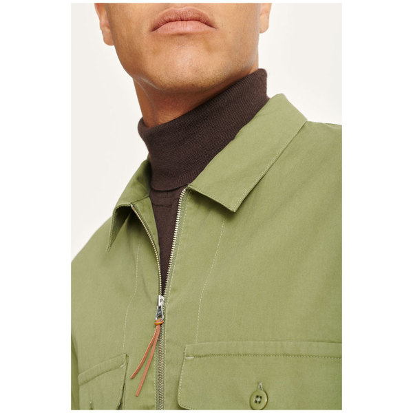 Samsoe Samsoe Kato Zip Shirt - Capulet Olive Samsoe Samsoe Kato Zip Shirt - Capulet Olive