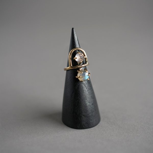 Arch Labradorite/ Rose Quartz Ring Arch Labradorite/ Rose Quartz Ring