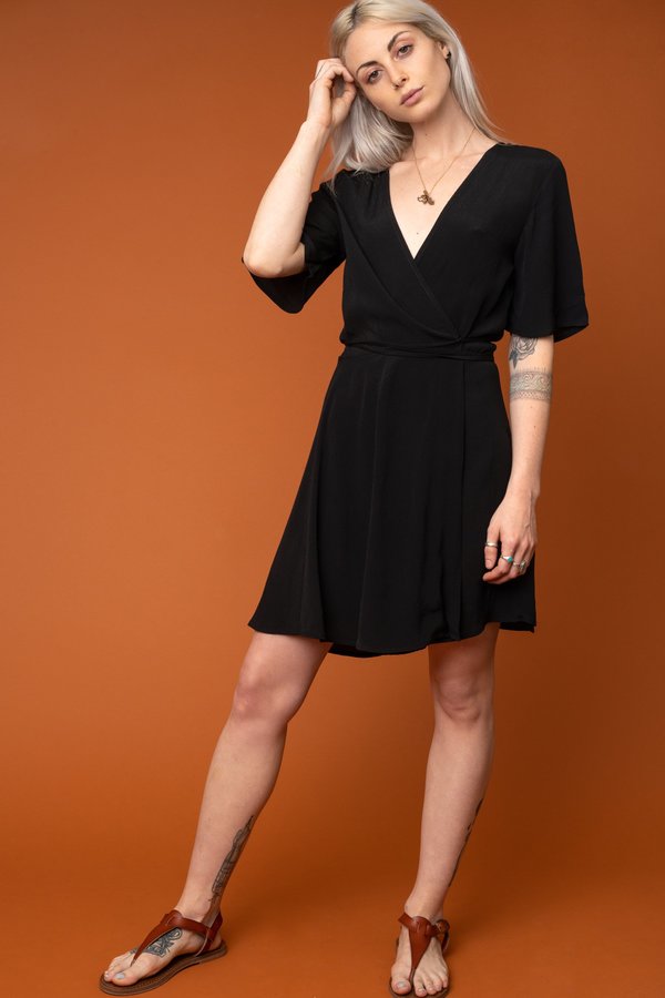 Black Marianne Wrap Dress Black Marianne Wrap Dress