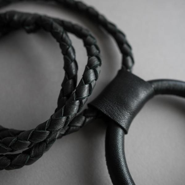 Braided Leather Circle and Tassels Necklace Braided Leather Circle and Tassels Necklace