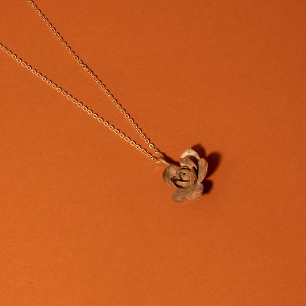 Bronze Echevria Succulent Necklace I Bronze Echevria Succulent Necklace I