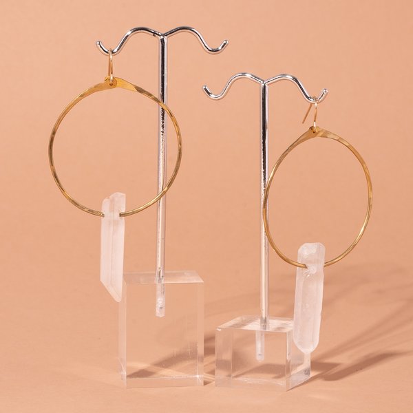 Crystal Threaded Hoop Earrings Crystal Threaded Hoop Earrings