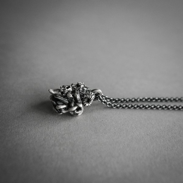 Double Sided Skull Necklace - Silver Double Sided Skull Necklace - Silver
