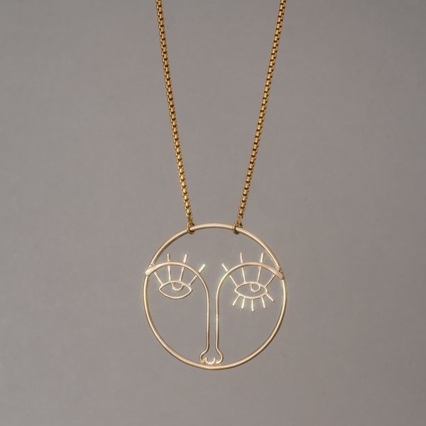 Face Outline Necklace Face Outline Necklace