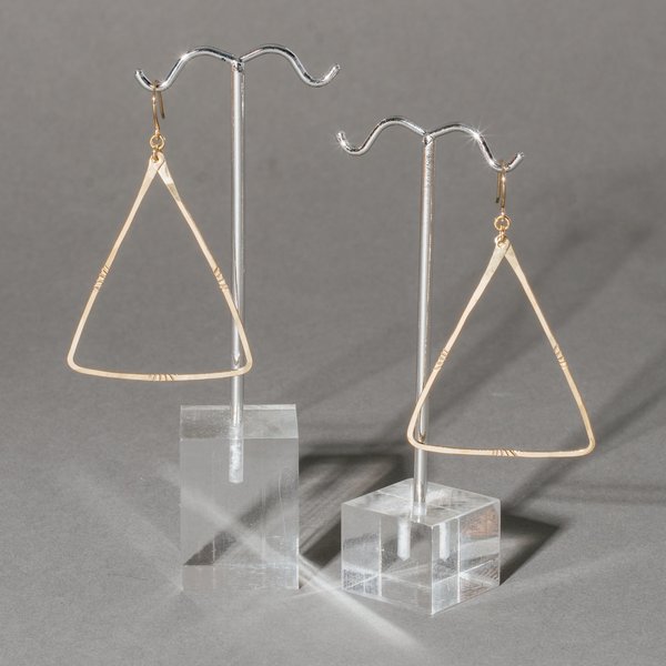Large Thin Triangle Stamped Hoops Large Thin Triangle Stamped Hoops