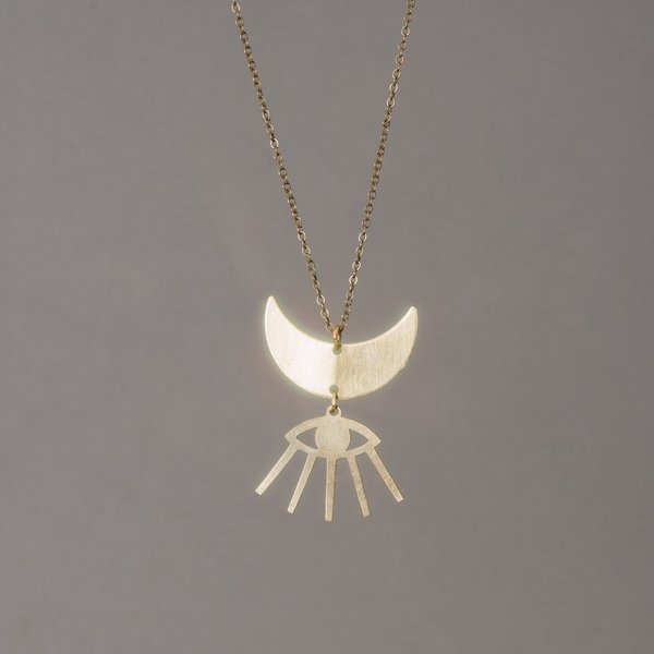 Moon and Eyelash Necklace Moon and Eyelash Necklace
