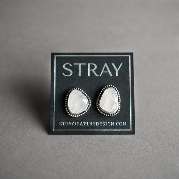 Moonstone and Silver Stud Earrings Moonstone and Silver Stud Earrings