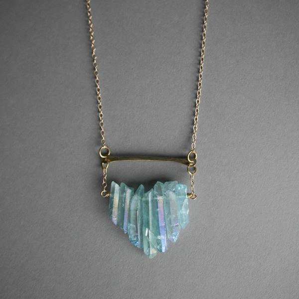 Multicrystal Necklace - Aqua Multicrystal Necklace - Aqua