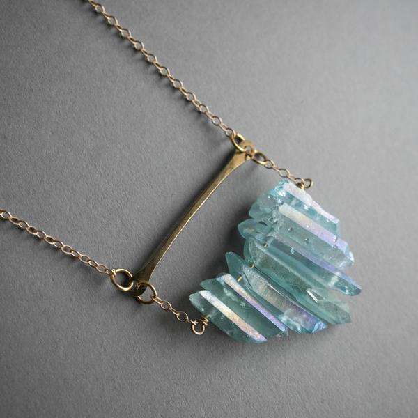 Multicrystal Necklace - Aqua Multicrystal Necklace - Aqua