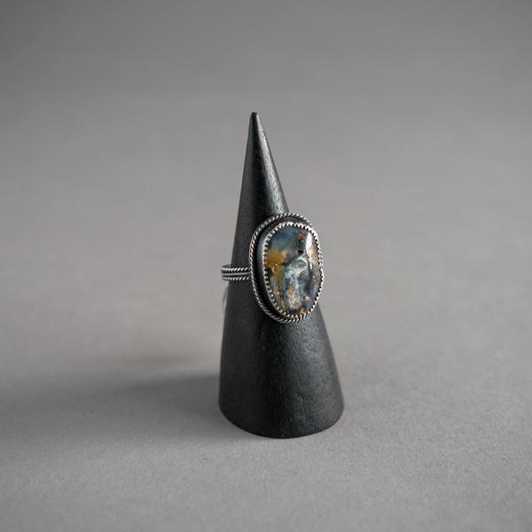 Natural Boulder Opal Chunky Ring Natural Boulder Opal Chunky Ring