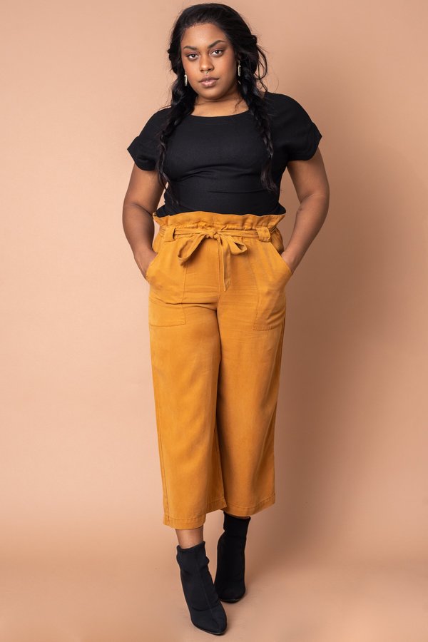 Ochre Tencel Paper Bag Pants Ochre Tencel Paper Bag Pants